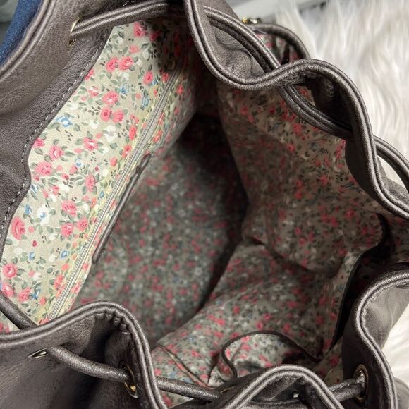 Dream Control Fringe Boho Backpack Grey & Brown - Picture 6 of 10